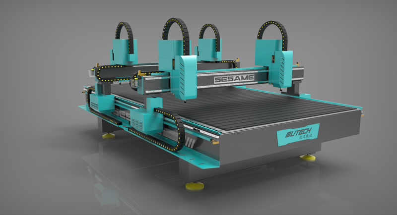 Enrutador Cnc de madera 3d de husillo múltiple con 4 cabezales