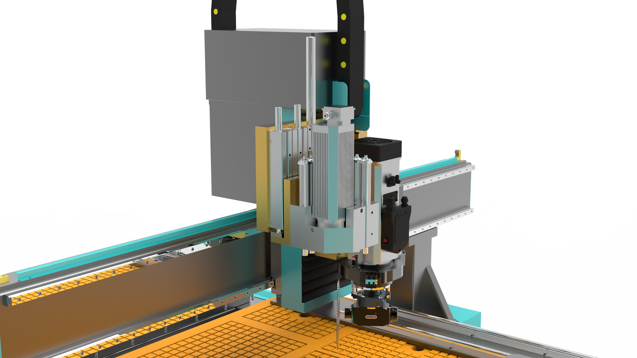 Máquina CNC ATC de 4 ejes con cabezal de perforación