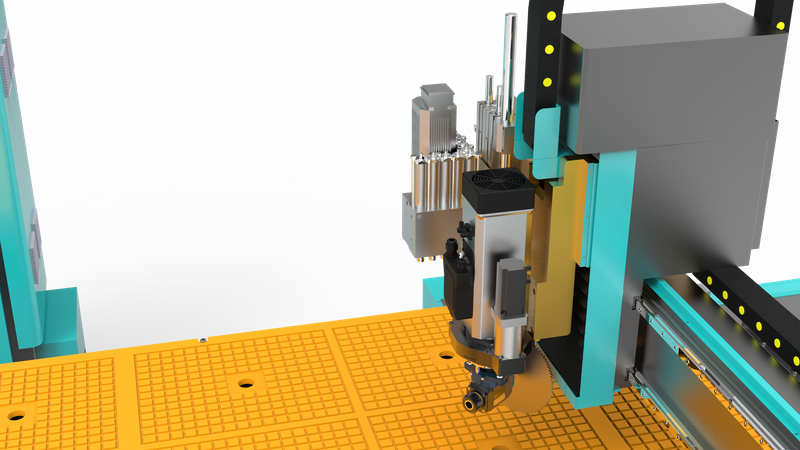 Máquina CNC ATC de 4 ejes con cabezal de perforación