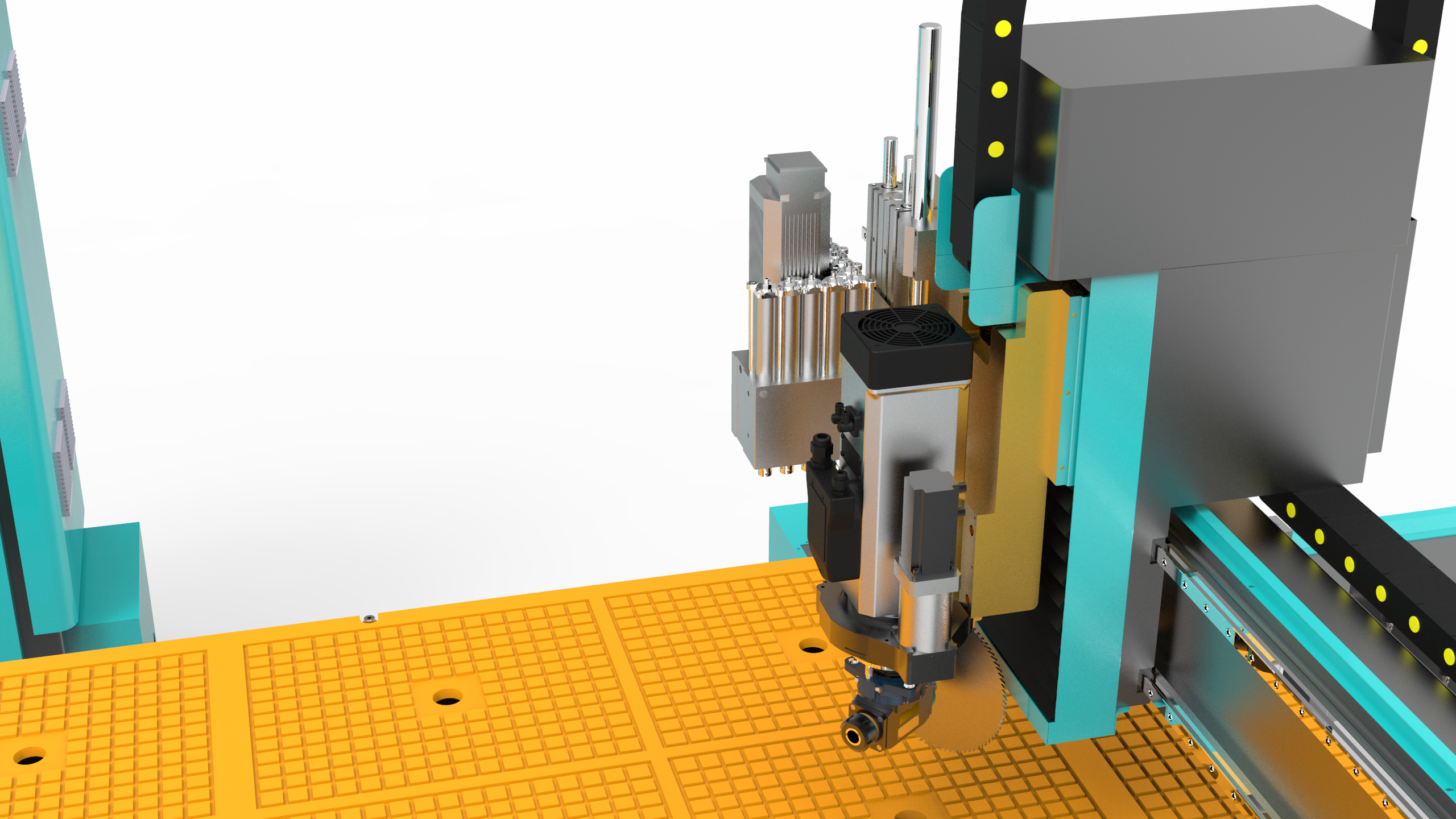 Máquina CNC ATC de 4 ejes con cabezal de perforación