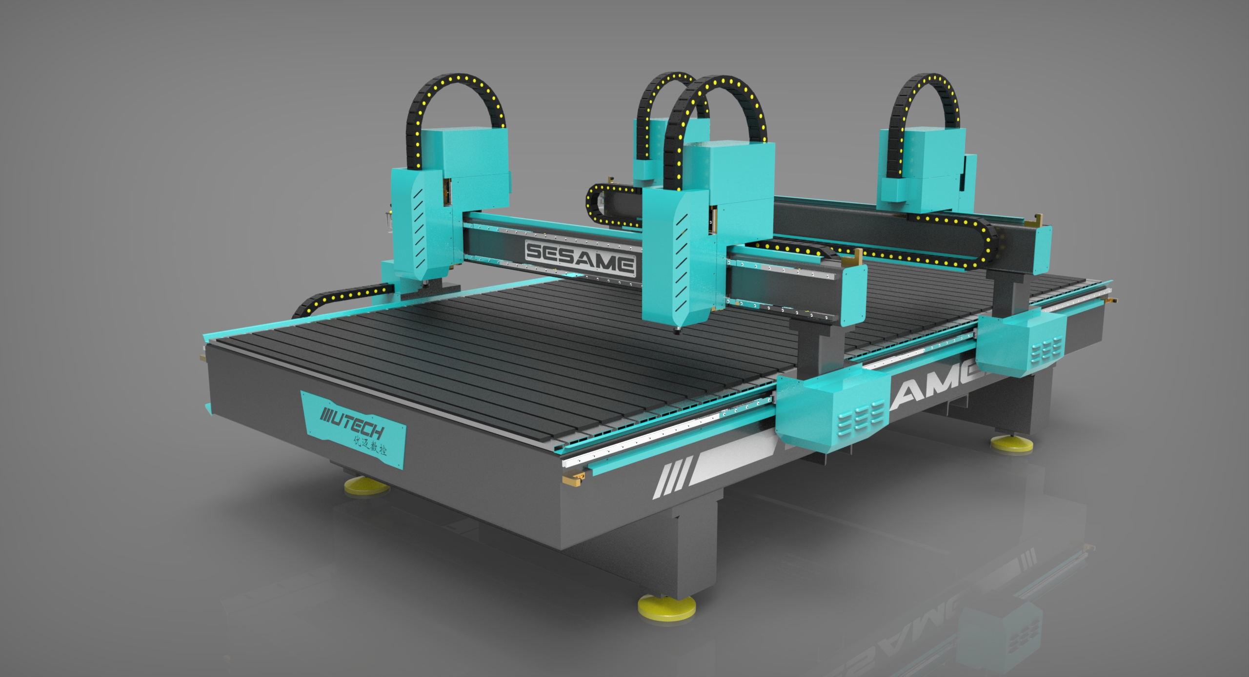 Enrutador Cnc de madera 3d de husillo múltiple con 4 cabezales